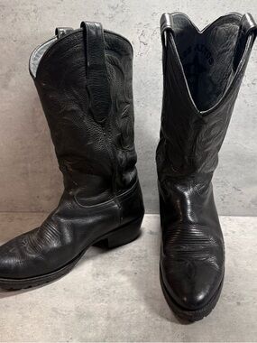 Los Altos Boots Leather Bull Shoulder Western Men's 8D Bullhide Vibram Cat's Paw
